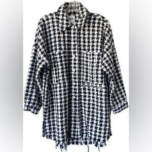 Zara Black and White Houndstooth Women's Jacket